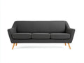 Sofá de 3 plazas de tejido 224 x 90 x 82 cm - gris carbón y madera clara - diseño envolvente