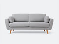 Sofá de 2 plazas tapizado 201 x 90 x 86 cm - gris claro y roble natural - patas inclinadas nórdicas