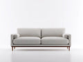 Sofá de 2 plazas tapizado 198×88×84 cm - gris claro y negro - brazos anchos con patas metálicas