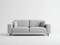 Sofá de 2 plazas tapizado 186×84×86 cm - gris claro y madera natural - respaldo alto con patas cónicas