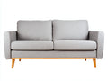 Sofá de 2 plazas de tejido 181 x 87 x 88 cm - gris perla y madera clara - formato compacto