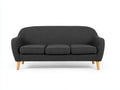 Sofá de 3 plazas tapizado 216 x 89 x 83 cm - gris grafito y madera natural - estilo nórdico