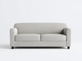 Sofá de 2 plazas tapizado 188 x 86 x 82 cm - gris perla y negro - respaldo curvo compacto
