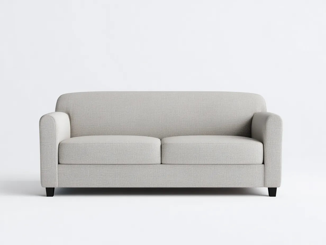 Sofá de 2 plazas tapizado 188 x 86 x 82 cm - gris perla y negro - respaldo curvo compacto